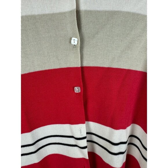 Erik Spencer Women Button Up Striped Long Sleeve Cardigan Sweater Size L - Picture 6 of 8